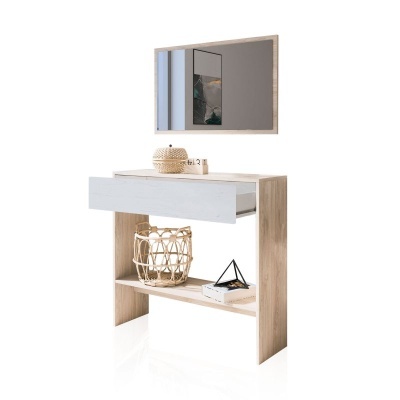 Móvel de Entrada com Gaveta e Espelho incluído - Disponível em 4 cores