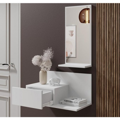 Móvel de Entrada com Gaveta e Espelho incluídos - Disponível em 2 cores
