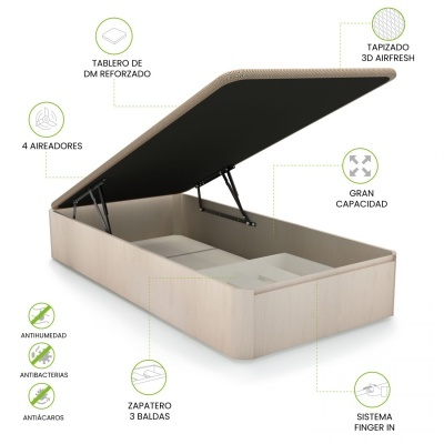 Sommier de Solteiro com Sapateira - Disponível em 3 cores