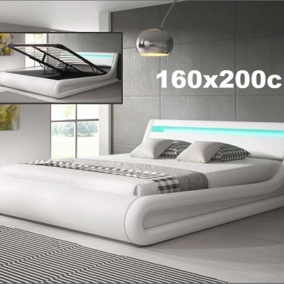 Cama de Casal 160X200cm com Estrado elevatório - Disponível em 3 cores
