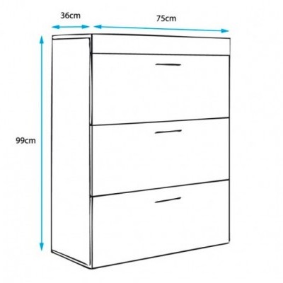 Cómoda Nor de 3 Gavetas - Disponível em 2 cores