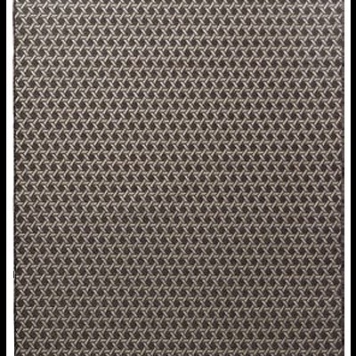 Pano cinzento com padrão geométrico branco e textura visível