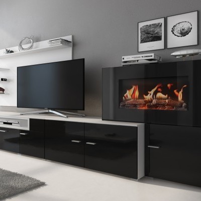 Móveis de Sala Olympo com lareira incluída - Disponível em 3 cores