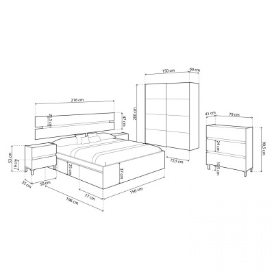 Conjunto de Mobiliário de Quarto