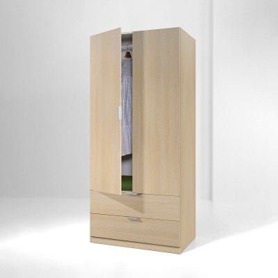 Roupeiro de 2 portas de abrir e 2 gavetas