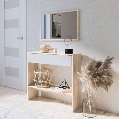 Móvel de Entrada com Gaveta e Espelho incluído - Disponível em 4 cores