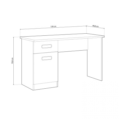 Secretária com Gaveta e Porta de Arrumação - Disponível em 4 cores