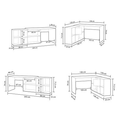 Secretária Multiposição XL com Móvel de Arrumação - Disponível em 5 cores