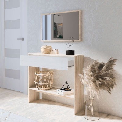 Móvel de Entrada com Gaveta e Espelho incluído - Disponível em 4 cores