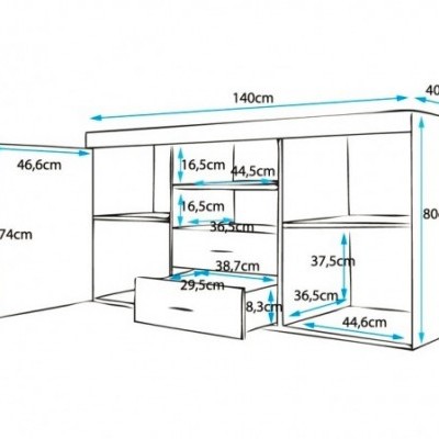 Aparador Rand - Disponível em 4 cores