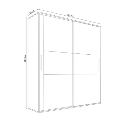 Roupeiro 2 Portas de correr 180cm - Disponível em 4 cores