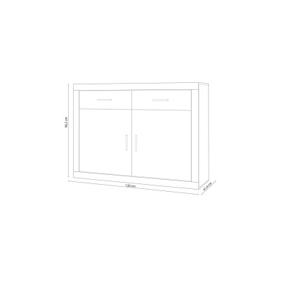 Aparador 2 Gavetas e 2 Portas - Disponível em 3 cores