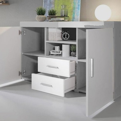 Aparador Ran 2 portas 2 gavetas 2 prateleiras - Disponível em 4 cores