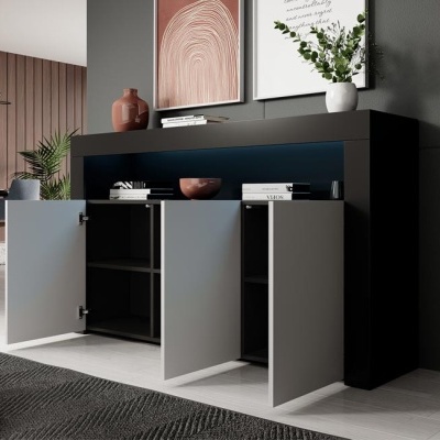 Aparador 3 Portas com luz LED - Disponível em 5 cores