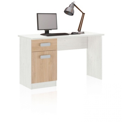 Secretária com Gaveta e Porta de Arrumação - Disponível em 4 cores