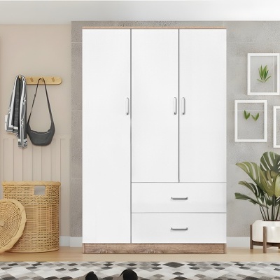 Roupeiro 3 Portas de bater e 2 Gavetas