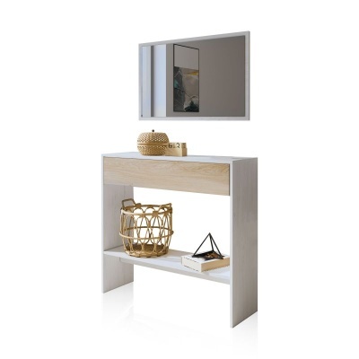 Móvel de Entrada com Gaveta e Espelho incluído - Disponível em 4 cores