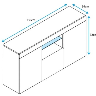Aparador Saf com luz LED - Disponível em 2 cores