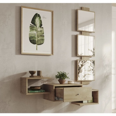 Móvel de Entrada com Gaveta e Espelho Nobel - Disponível em 3 cores