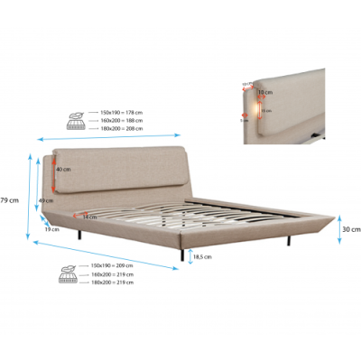 Cama de Casal Flutua com estrado incluído - Disponível em 3 medidas e 2 cores