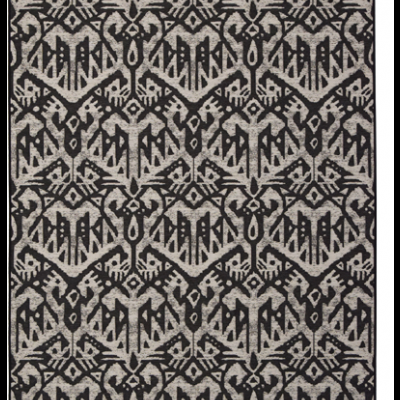 Tapete geométrico preto e cinzento com padrão repetitivo abstrato