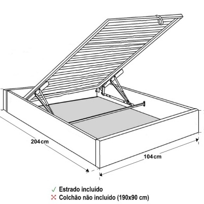 Sommier de Solteiro 90x190cm - Disponível em 2 cores