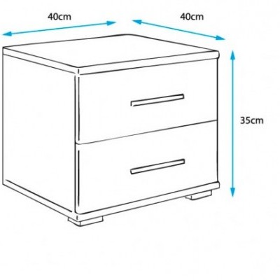 Mesinha de Cabeceira 2 Gavetas Bel - Disponível em 2 cores