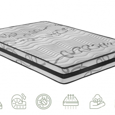 Colchão branco e cinzento com padrões e textura