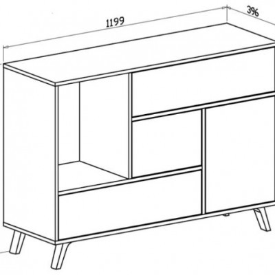 Aparador estilo Nórdico - Disponível em 2 cores