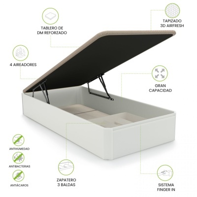 Sommier de Solteiro com Sapateira - Disponível em 3 cores