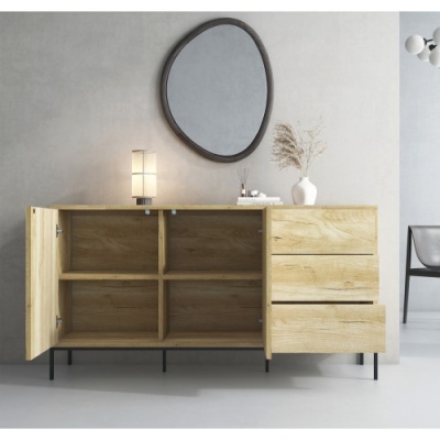 Aparador 3 gavetas e 2 portas - Disponível em 2 cores