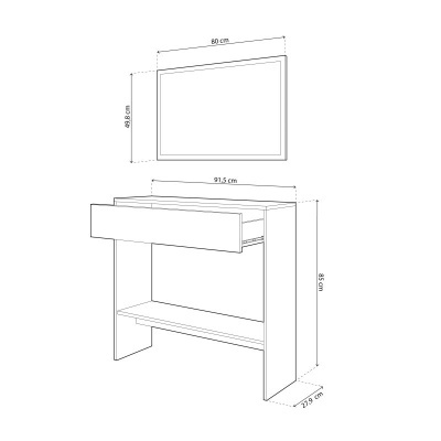 Móvel de Entrada com Gaveta e Espelho incluído - Disponível em 4 cores