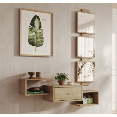 Móvel de Entrada com Gaveta e Espelho Nobel - Disponível em 3 cores