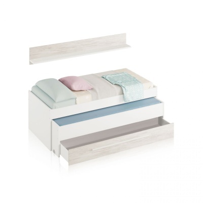 Cama Dupla com Arrumação e Prateleira