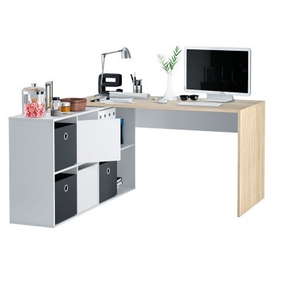 Secretária Multiposição XL com Móvel de Arrumação - Disponível em 5 cores