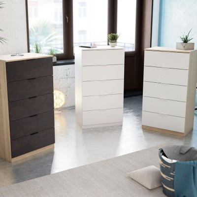 Cómoda de 5 Gavetas - Disponível em 3 cores