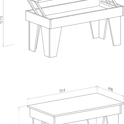 Mesa de Centro Elevatória - Disponível em 3 cores