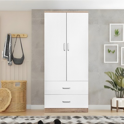 Roupeiro 2 Portas de Bater e 2 Gavetas