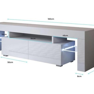 Móvel de Tv Ur com luz led 2 Gavetas - Disponível em 2 cores