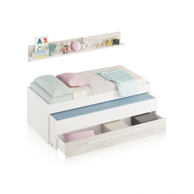 Cama Dupla com Arrumação e Prateleira
