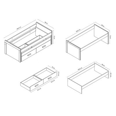 Cama Dupla com Gavetas de Arrumação - Disponível em 2 cores