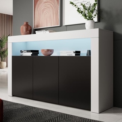 Aparador 3 Portas com luz LED - Disponível em 5 cores