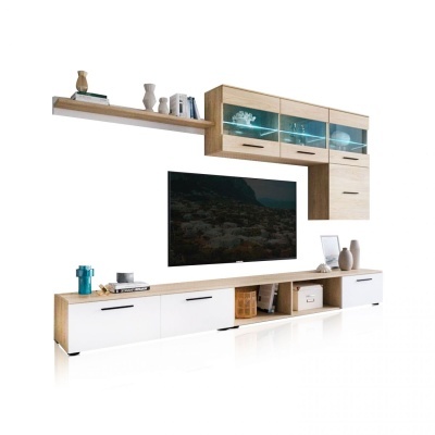 Conjunto de Móveis de Sala Nórdico com Led