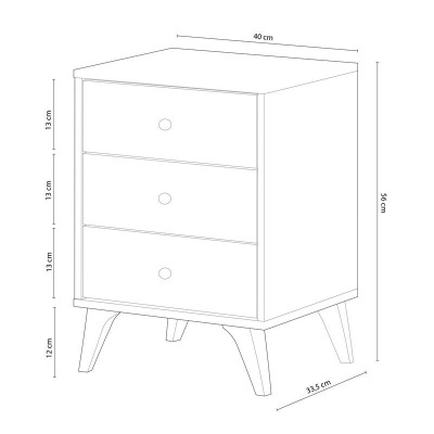 Mesinha de Cabeceira 3 Gavetas