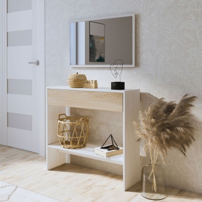 Móvel de Entrada com Gaveta e Espelho incluído - Disponível em 4 cores