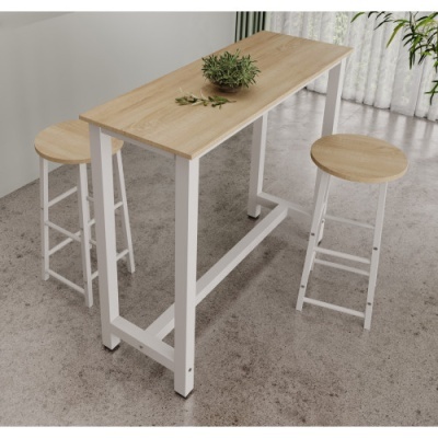 Conjunto Mesa Alta e 2 Bancos - Disponível em 2 cores