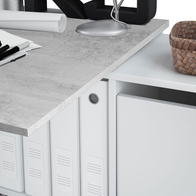 Secretária Multiposição XL com Móvel de Arrumação - Disponível em 5 cores