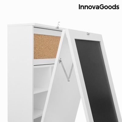 Móvel multiusos branco com quadro de cortiça e quadro negro InnovaGoods