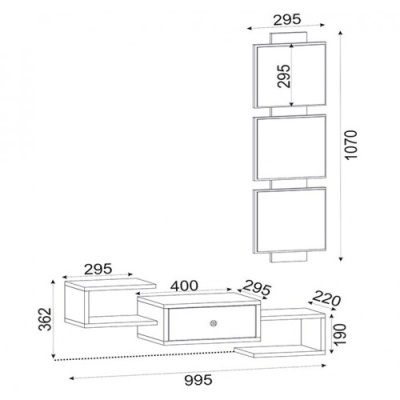 Móvel de Entrada com Gaveta e Espelho Nobel - Disponível em 3 cores