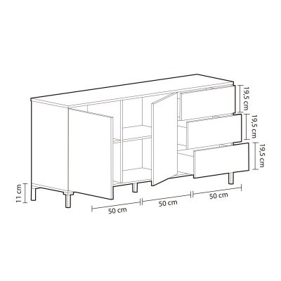 Aparador Klyn Estilo Nórdico - Disponível em 2 cores